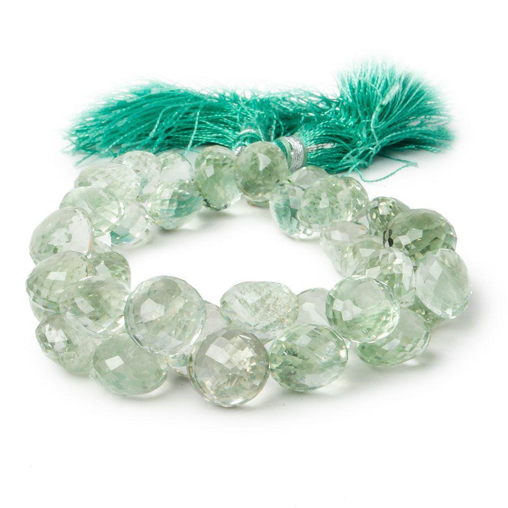 7x6-9x9mm Prasiolite Faceted Candy Kiss Beads 7 inch 41 pieces AAA