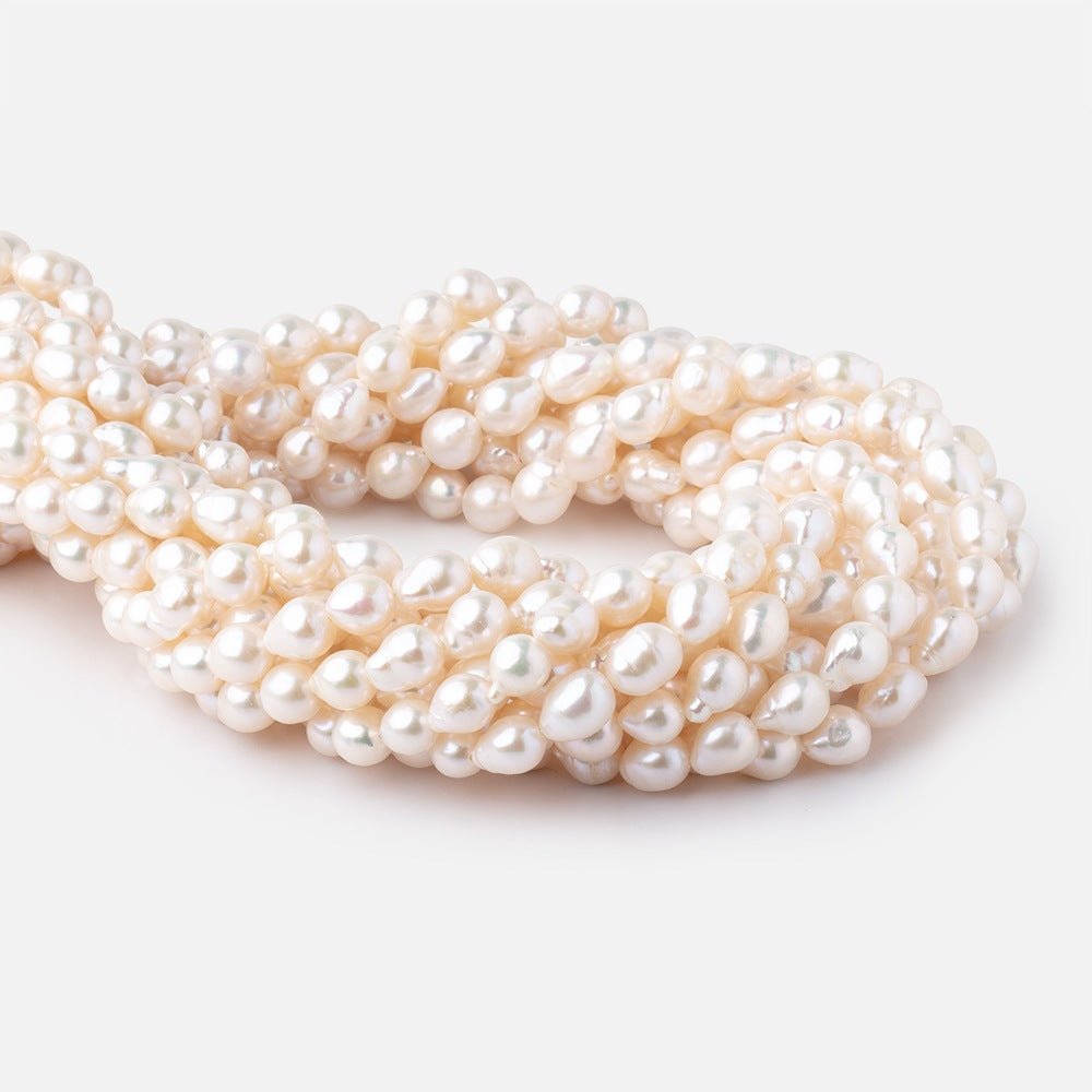 7x6.5-9x7mm Cream Petite Ultra Baroque Freshwater Pearls 15 inch 48 Beads