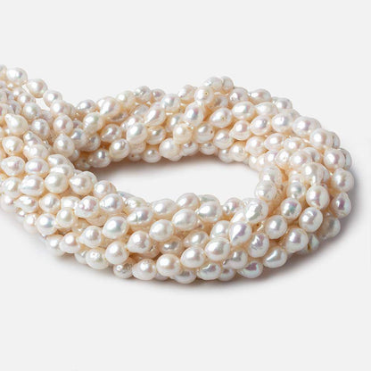7x6.5-9x7mm Off White Petite Ultra Baroque Freshwater Pearls 15.5 inch 52 pieces