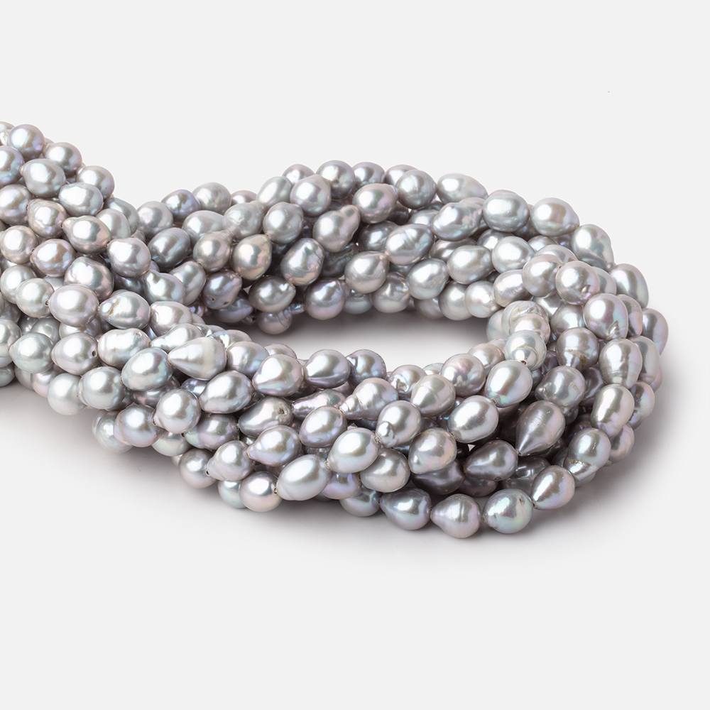 7x6.5-9x7mm Silver Petite Ultra Baroque Freshwater Pearls 15 inch 48 Beads