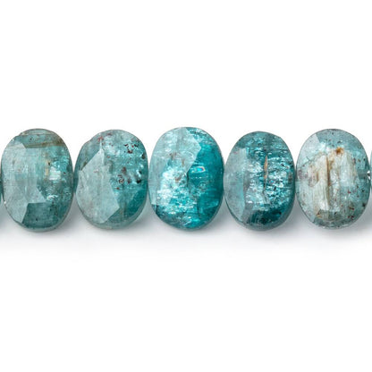7x6.5-9x7mm Teal Moss Kyanite Faceted Oval Beads 8 inch 31 pieces