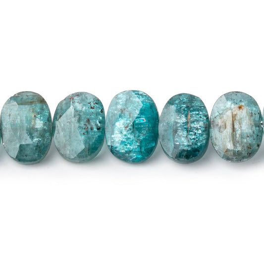 7x6.5-9x7mm Teal Moss Kyanite Faceted Oval Beads 8 inch 31 pieces