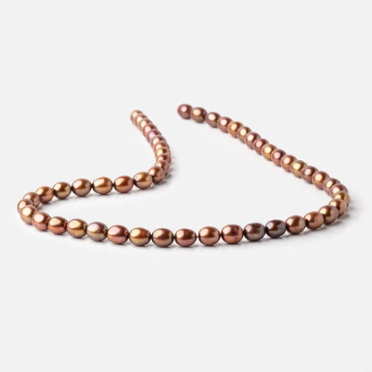 7x6mm Chestnut Oval Freshwater Pearls 16 inch 55 pieces