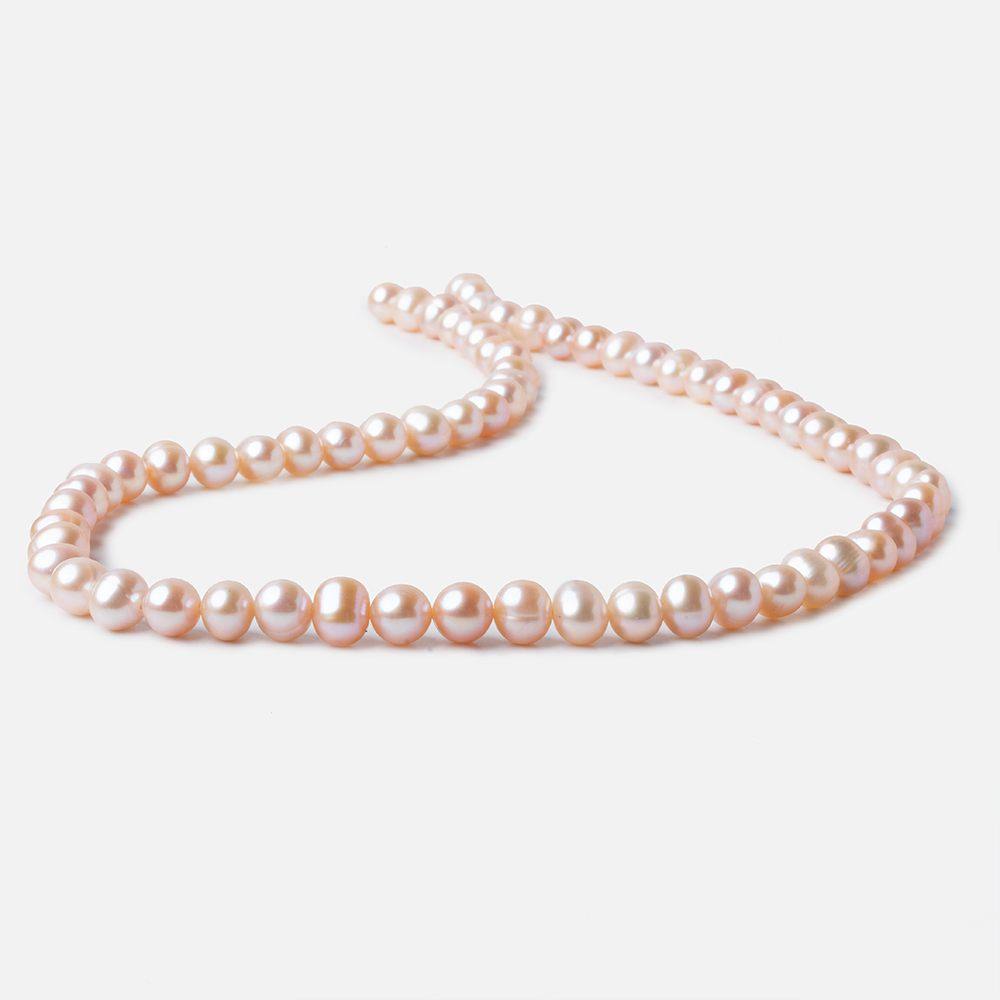 7x6mm Orchid Pink Off Round Freshwater Pearls 67 pieces AAA