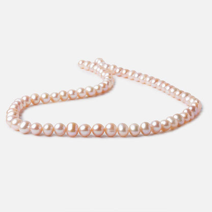 7x6mm Orchid Pink Off Round Freshwater Pearls 67 pieces AAA