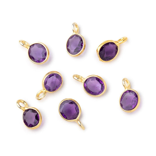 7x6mm Vermeil Bezel Amethyst Rose Cut Oval Pendant 1 piece