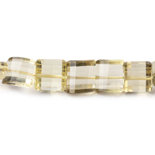 7x7-10x10mm Lemon Quartz Barrel Faceted Half Moon Beads 8.5 inch 52 pieces