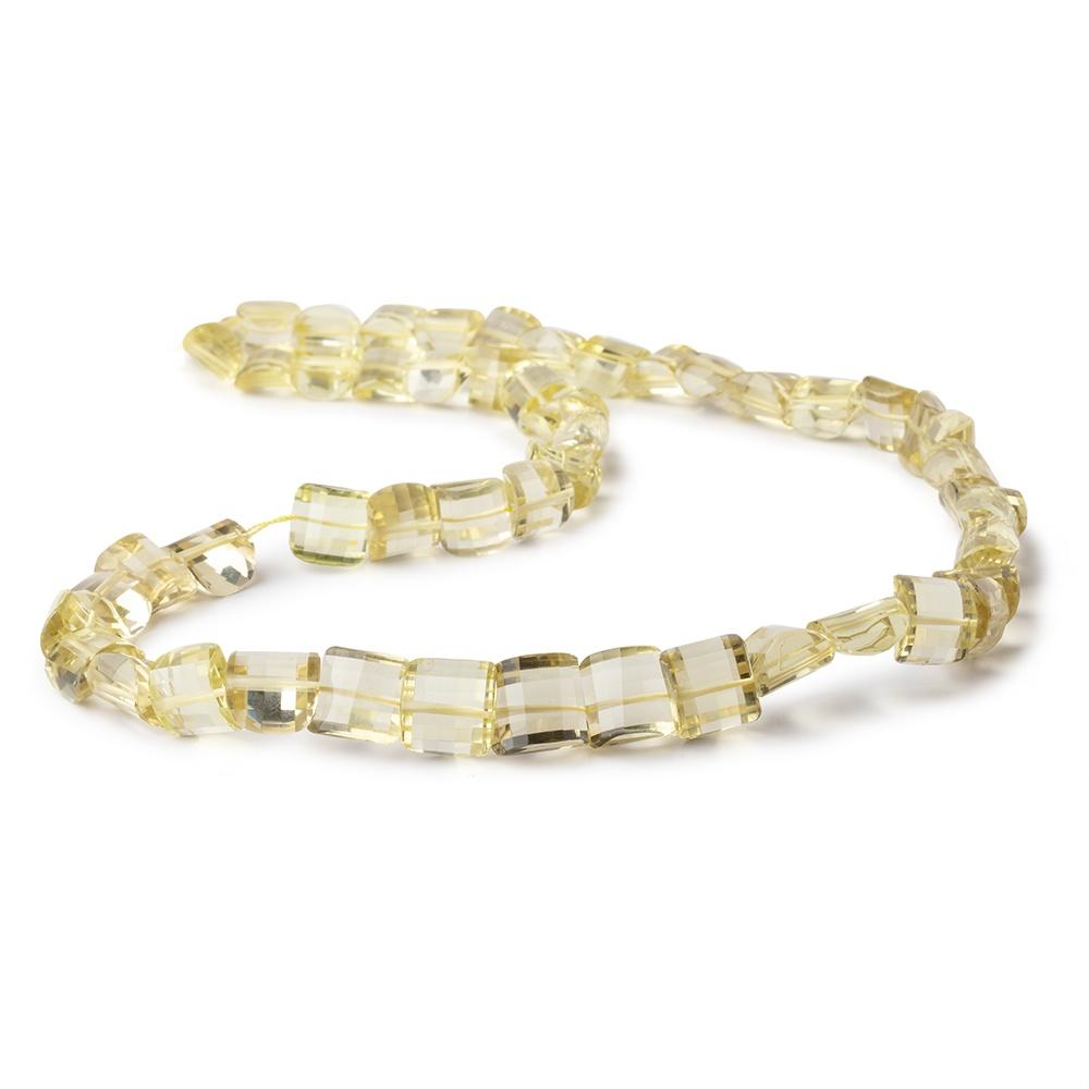 7x7-10x10mm Lemon Quartz Barrel Faceted Half Moon Beads 8.5 inch 52 pieces