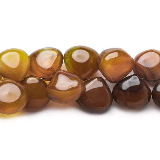 7x7-10x10mm Multi Color Chalcedony Plain Heart Beads 8 inch 47 pieces