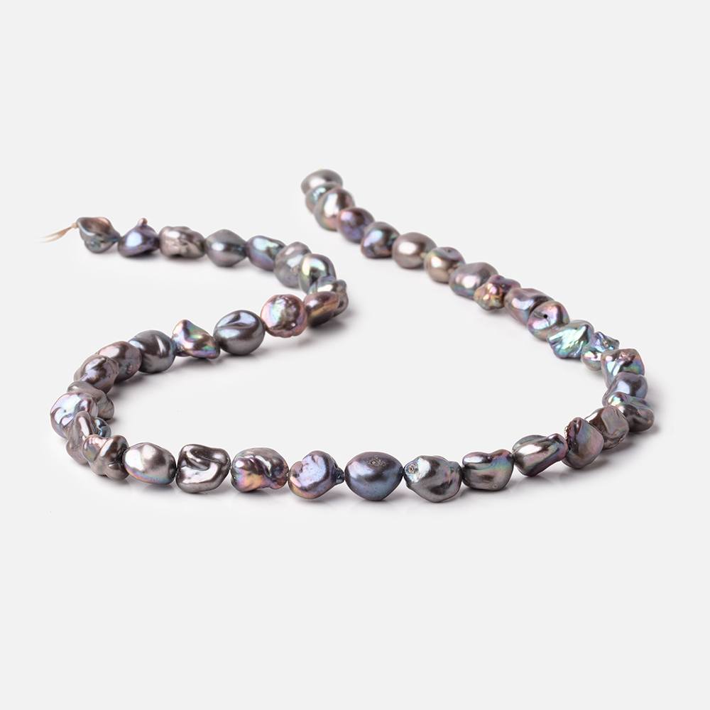 7x7-12x8mm Peacock Keshi Straight Drilled Freshwater Pearls 16 inch 39 pieces