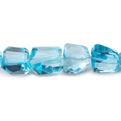 7x7-12x9mm Swiss Blue Topaz Faceted Nugget Beads 16 inch 38 pieces AA