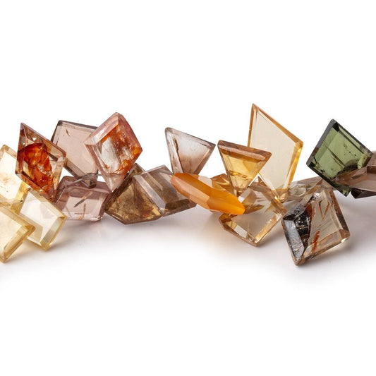 7x7-13x12mm Multi Color Golden Zircon Faceted Freeform 7.5 inch 70 Beads AAA