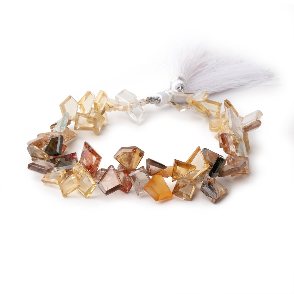 7x7-13x12mm Multi Color Golden Zircon Faceted Freeform 7.5 inch 70 Beads AAA