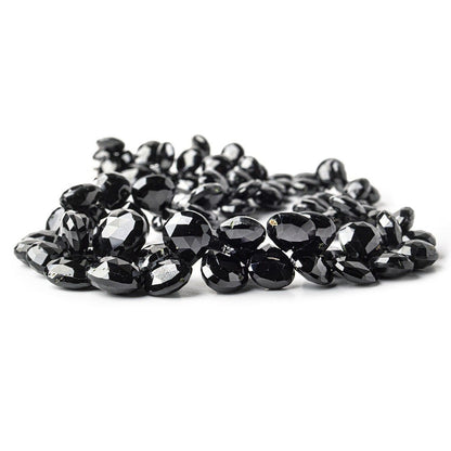 7-15mm Black Spinel Faceted Hearts 15.5 inch 90 Beads A