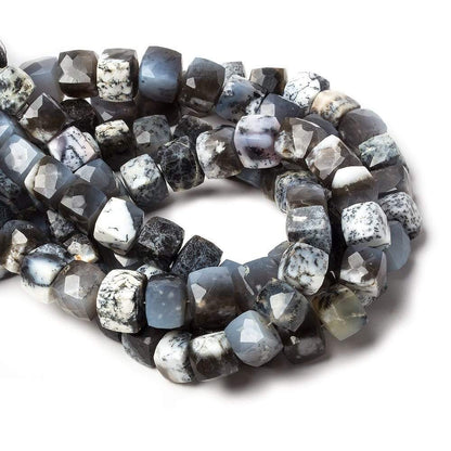 8mm Dendritic Opal faceted cube beads 8inch 25 pieces AA