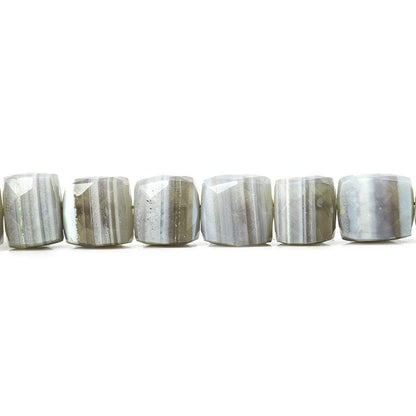 7x7-8x8mm Banded Agate faceted cubes 8 inch 26 beads A