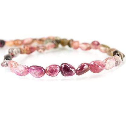 7x7-9x6mm Multi Color Tourmaline Plain Nugget Beads 15 inch 46 beads