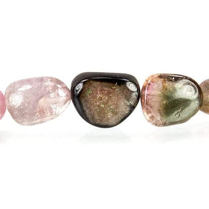 7x7-9x6mm Multi Color Tourmaline Plain Nugget Beads 15 inch 46 beads