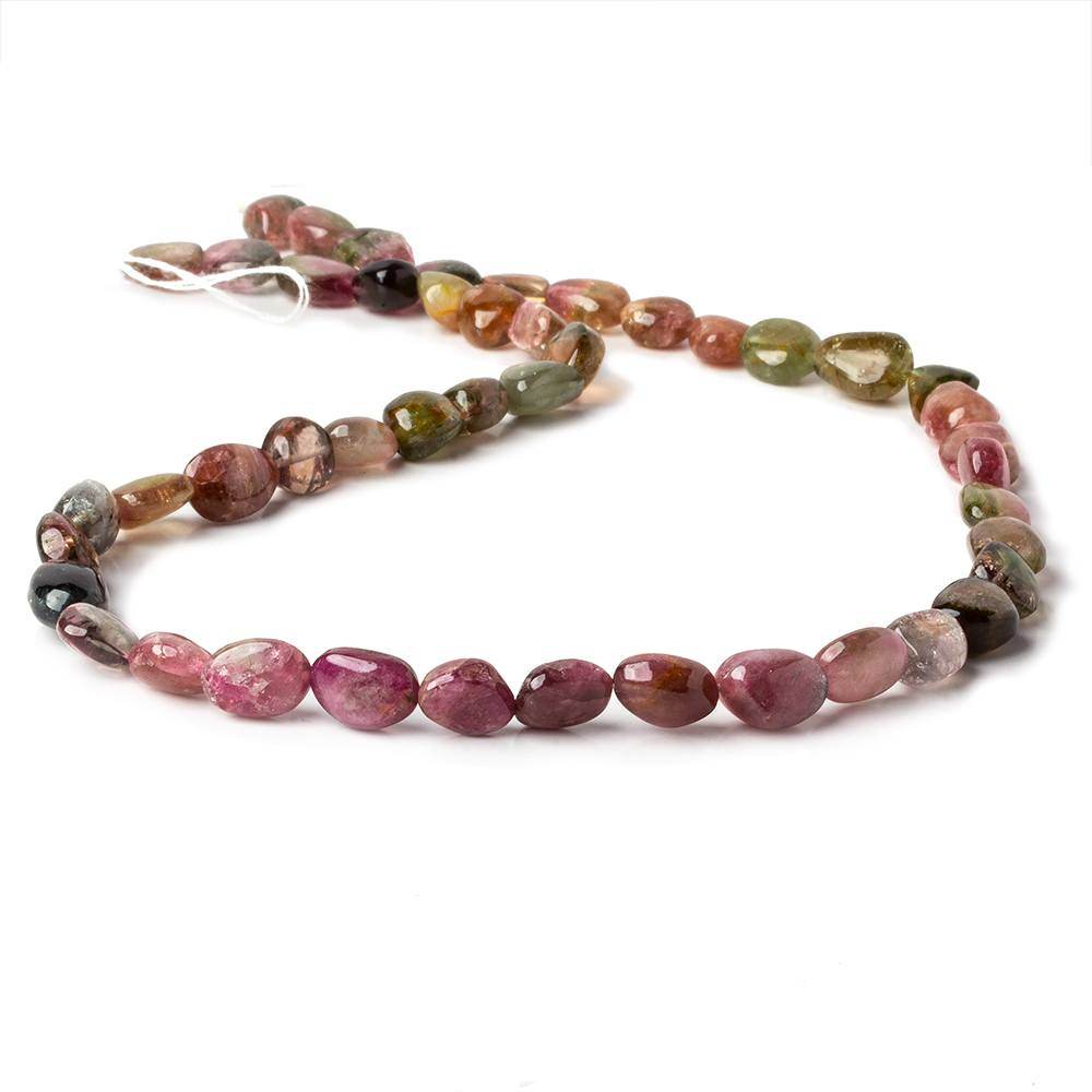 7x7-9x6mm Multi Color Tourmaline Plain Nugget Beads 15 inch 46 beads