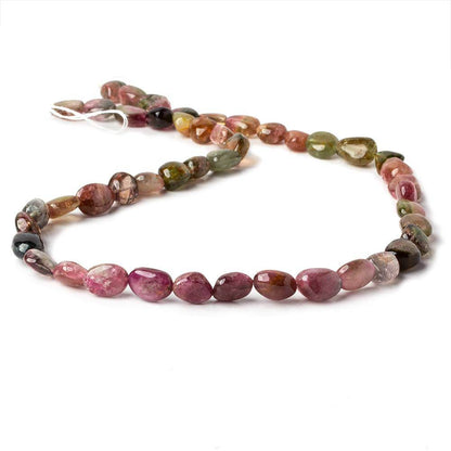 7x7-9x6mm Multi Color Tourmaline Plain Nugget Beads 15 inch 46 beads
