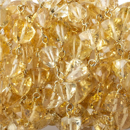 7x7mm Citrine Faceted Trillion Vermeil Chain by the foot