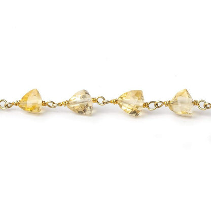 7x7mm Citrine Faceted Trillion Vermeil Chain by the foot