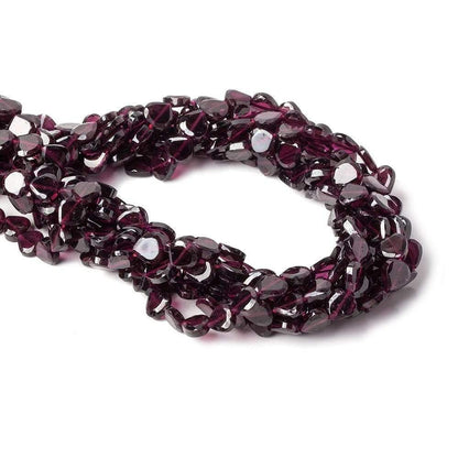 7x7mm Rhodolite Garnet Straight Drill Heart 14 inch 53 pcs