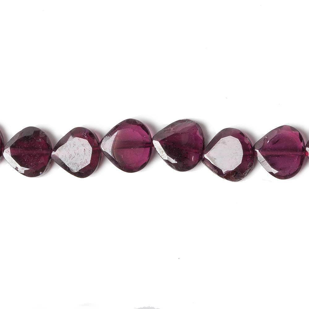 7x7mm Rhodolite Garnet Straight Drill Heart 14 inch 53 pcs