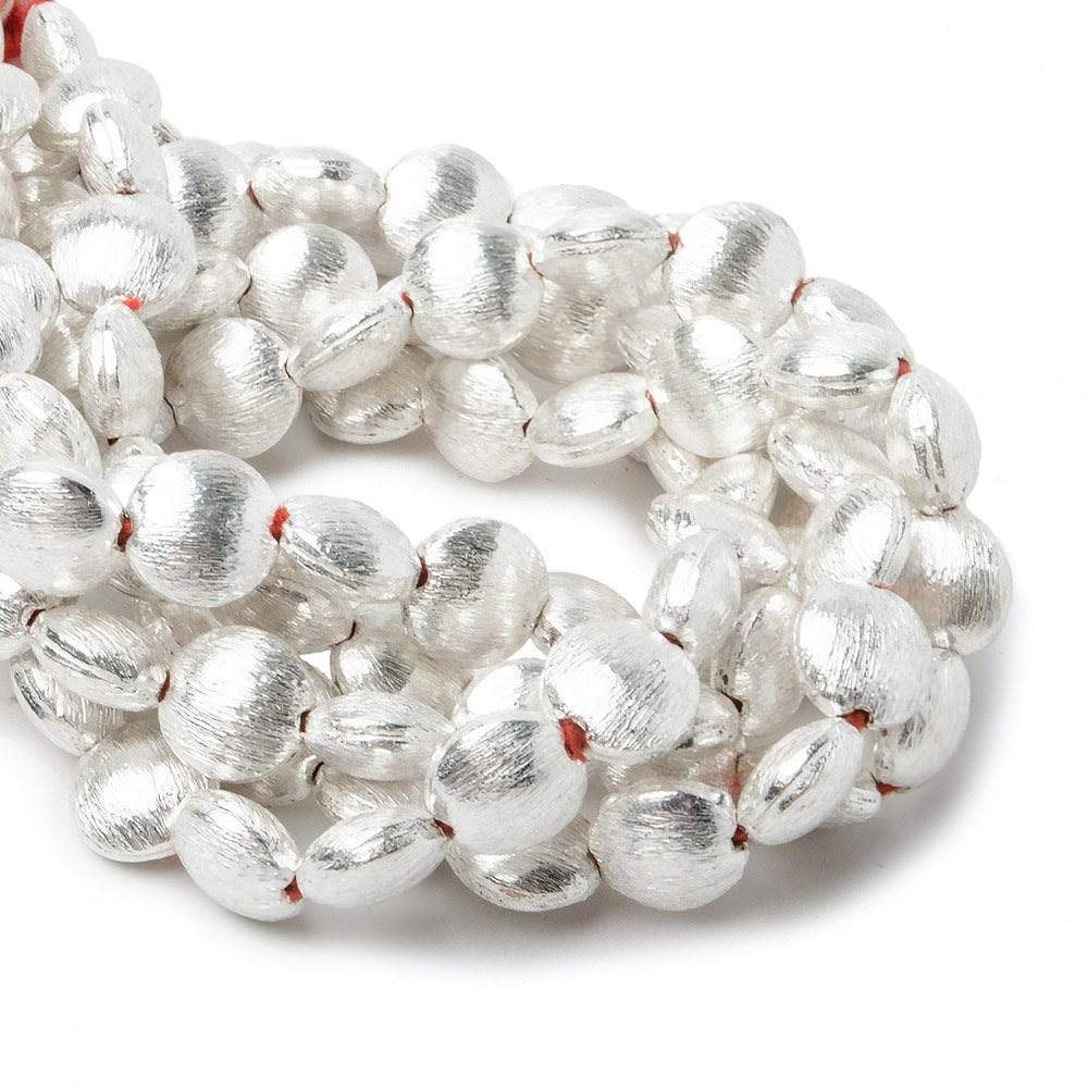 7x7x4mm Sterling Silver plated Copper Flat Brushed Coin 8 inch 29 pcs