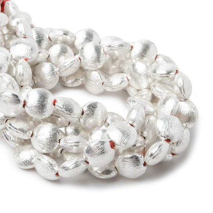 7x7x4mm Sterling Silver plated Copper Flat Brushed Coin 8 inch 29 pcs