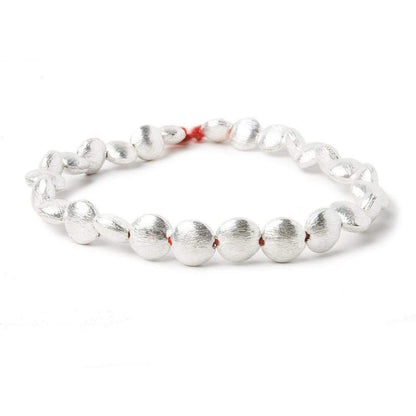 7x7x4mm Sterling Silver plated Copper Flat Brushed Coin 8 inch 29 pcs