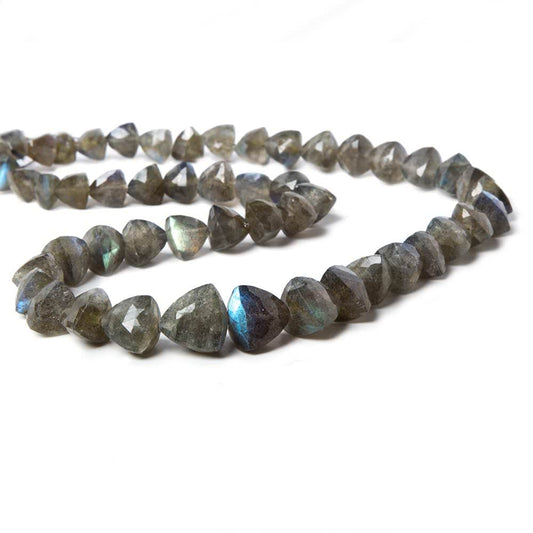 7x7x7-10x10x10mm Labradorite Beads Straight Drilled Trillion 16 inch 49 pieces