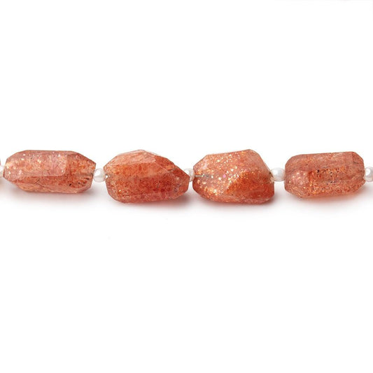 7x8-11x7mm Sunstone Faceted Nugget Beads 14 inch 30 pieces