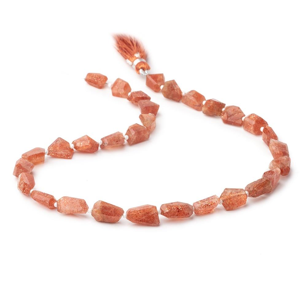 7x8-11x7mm Sunstone Faceted Nugget Beads 14 inch 30 pieces