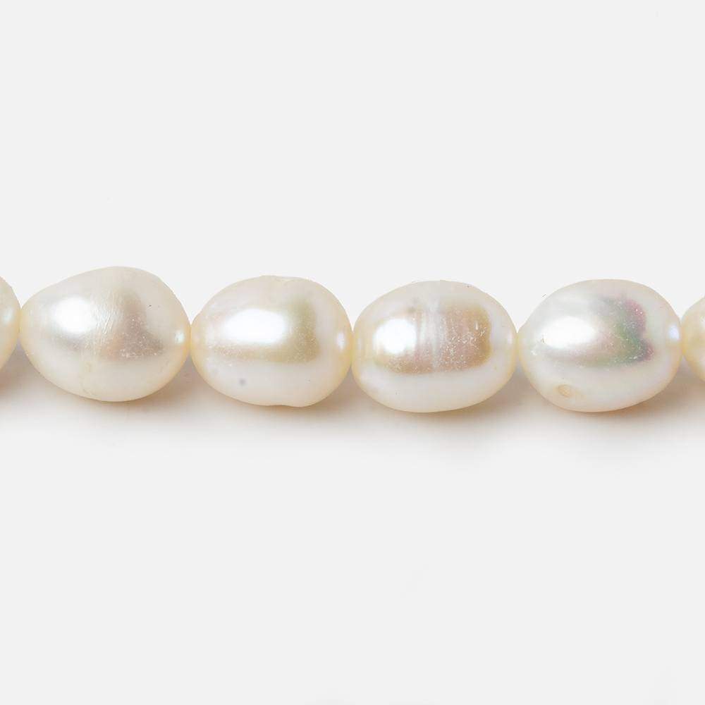 7x8 - 8x9.5mm Off White Straight Baroque Freshwater Pearls 16 inch 46 pieces