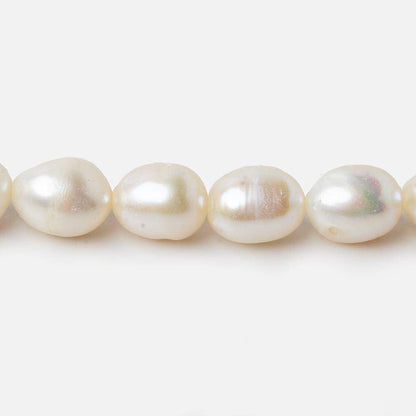 7x8 - 8x9.5mm Off White Straight Baroque Freshwater Pearls 16 inch 46 pieces