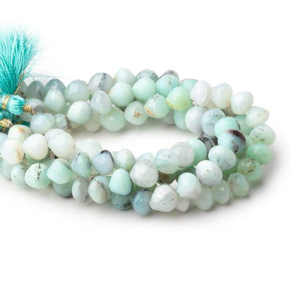 7x8-9x9mm Blue Peruvian Opal Faceted Candy Kiss beads 8 inch 23 beads