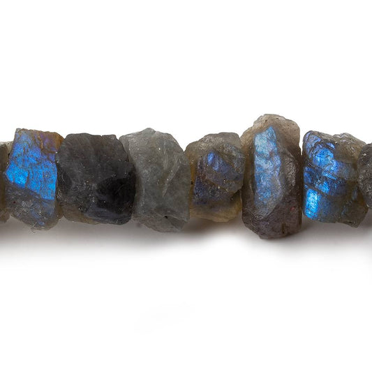 7x8mm - 13x11mm Labradorite center drilled Natural Crystal Chip beads 7.5 inch 32 beads