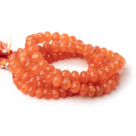 8-10.5mm Carnelian Faceted Rondelle Beads 15 inch 62 pieces