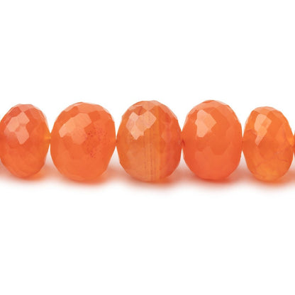 8-10.5mm Carnelian Faceted Rondelle Beads 15 inch 62 pieces