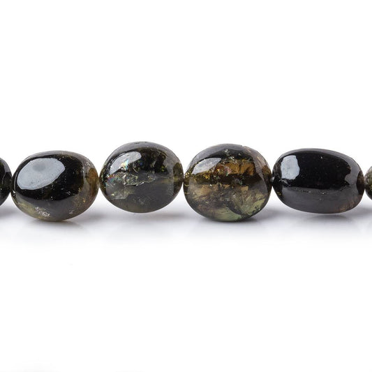 8-10.5mm Green Tourmaline Plain Nugget Beads 16 inch 41 pieces