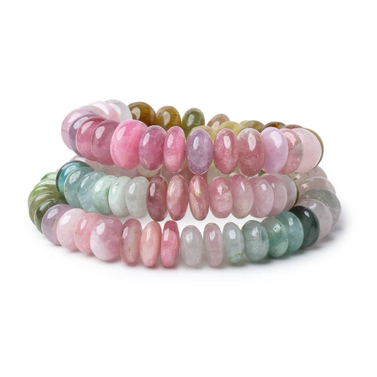 8-10mm Afghani Tourmaline Plain Rondelle 16 inch 87 Beads A