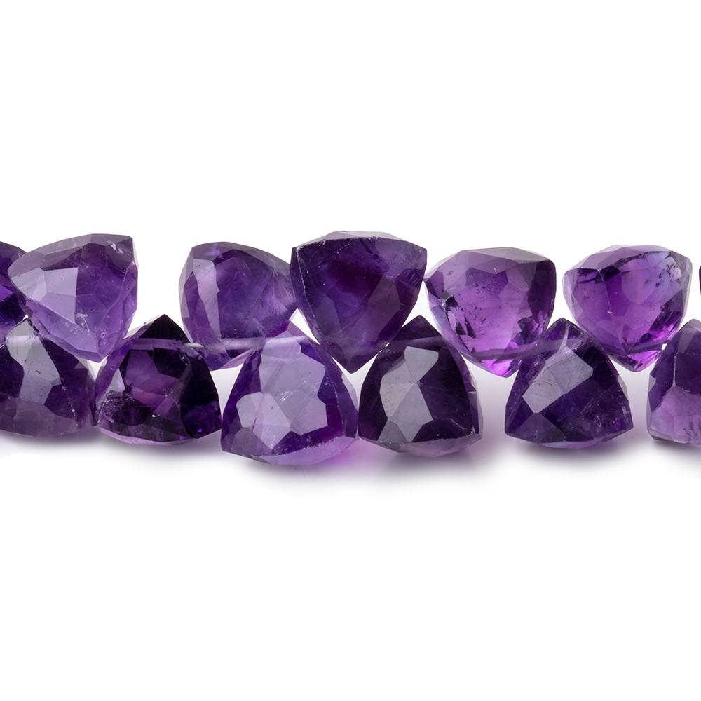 5-9mm African Amethyst Top Drilled Faceted Trillions 8 inch 47 beads