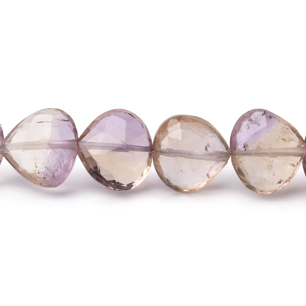 8-10mm Ametrine Straight Drill Faceted Hearts 13 inch 37 Beads