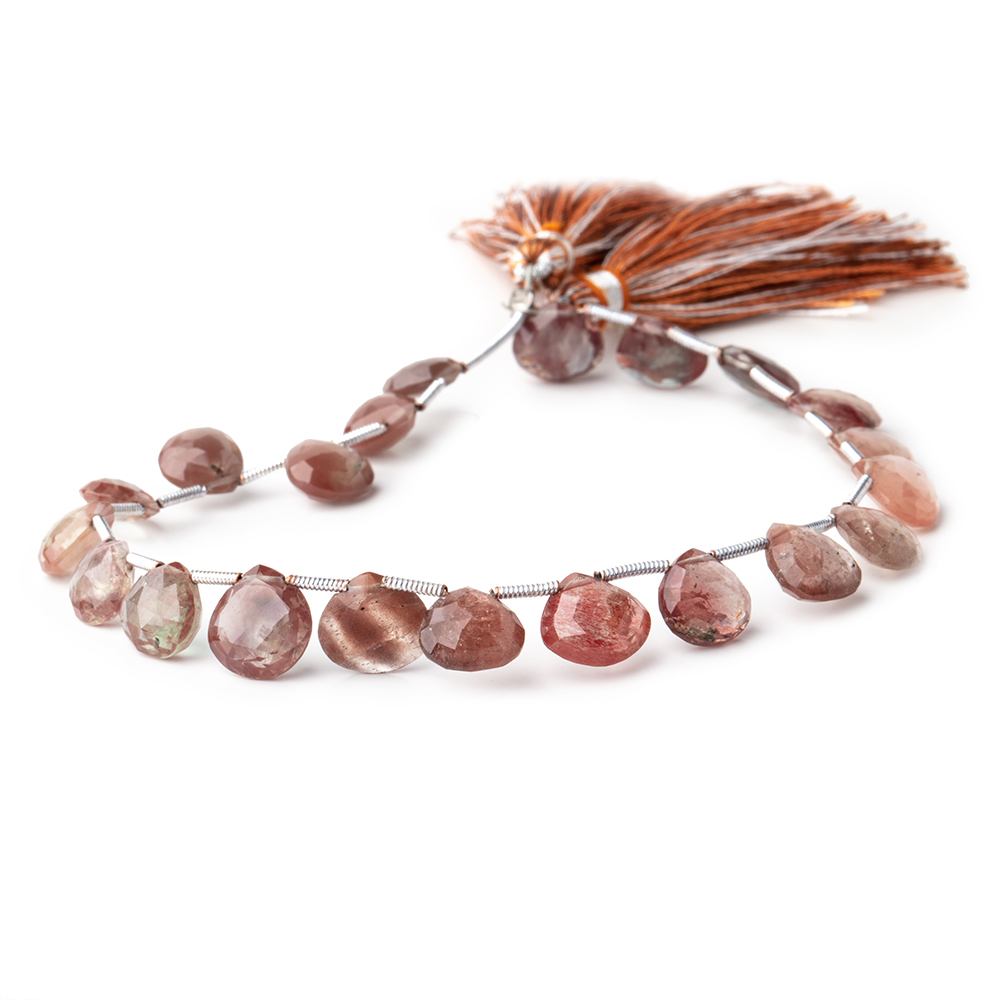 8mm Andesine Faceted Heart Beads 8 inch 23 pieces