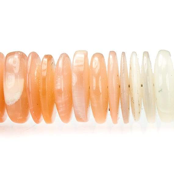 8-10mm Angel Skin and White Moonstone Plain Heshi Beads 190 pcs