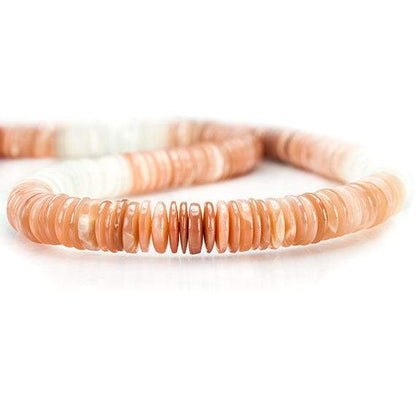 8-10mm Angel Skin and White Moonstone Plain Heshi Beads 190 pcs