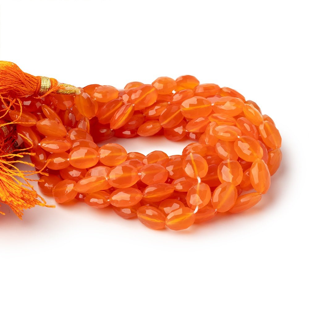 8-10mm Carnelian Faceted Oval Beads 8 inch 24 pieces