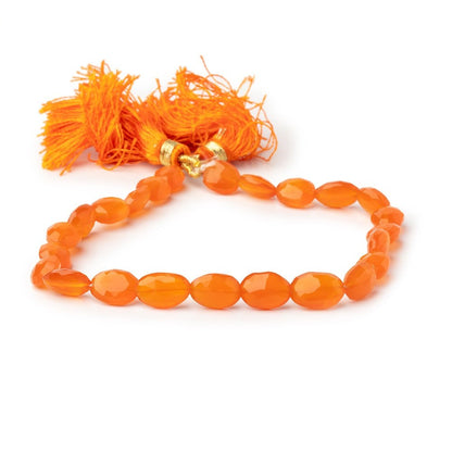 8-10mm Carnelian Faceted Oval Beads 8 inch 24 pieces