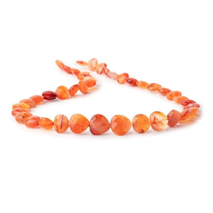 8-10mm Carnelian Straight Drilled Faceted Heart Beads 15 inch 42 pieces